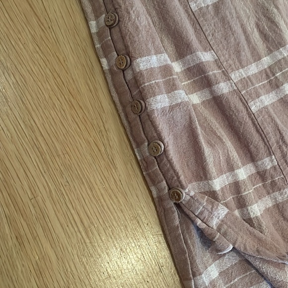 Free People Plaid Linen/Cotton Blend strapless midi dress - Picture 10 of 10